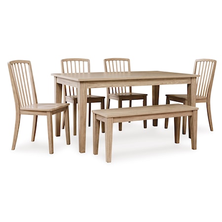 6-Piece Dining Set with Bench