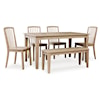 StyleLine Gleanville 6-Piece Dining Set with Bench
