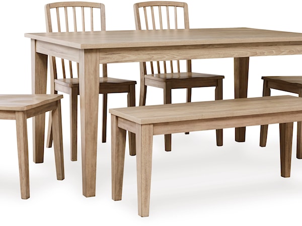 6-Piece Dining Set with Bench