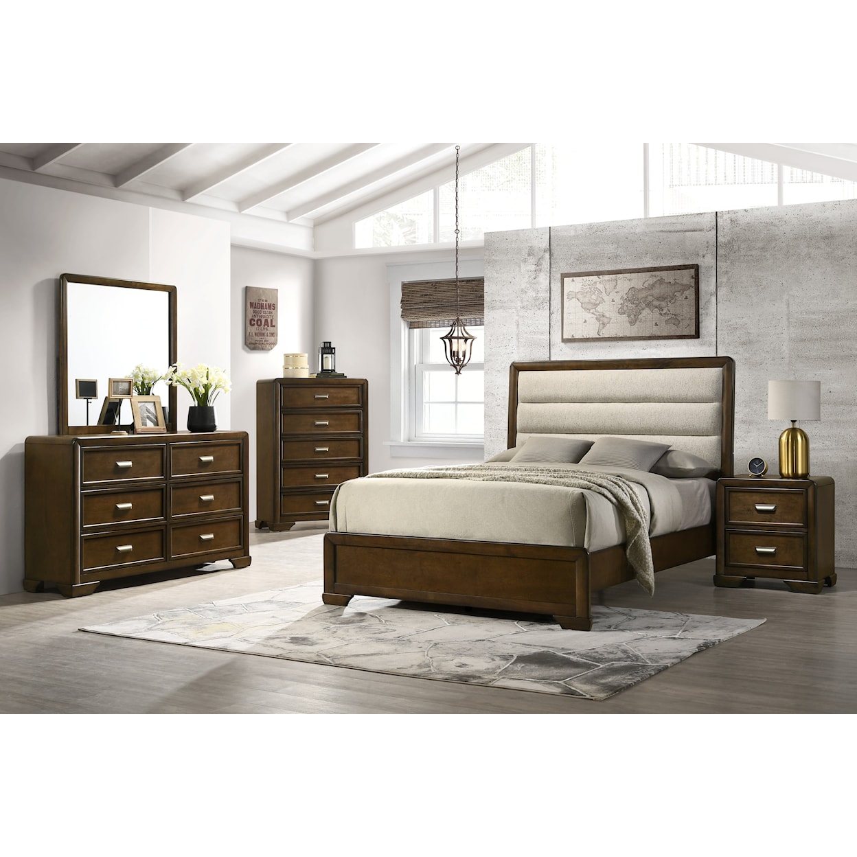 Crown Mark COFFIELD King Upholstered Bed
