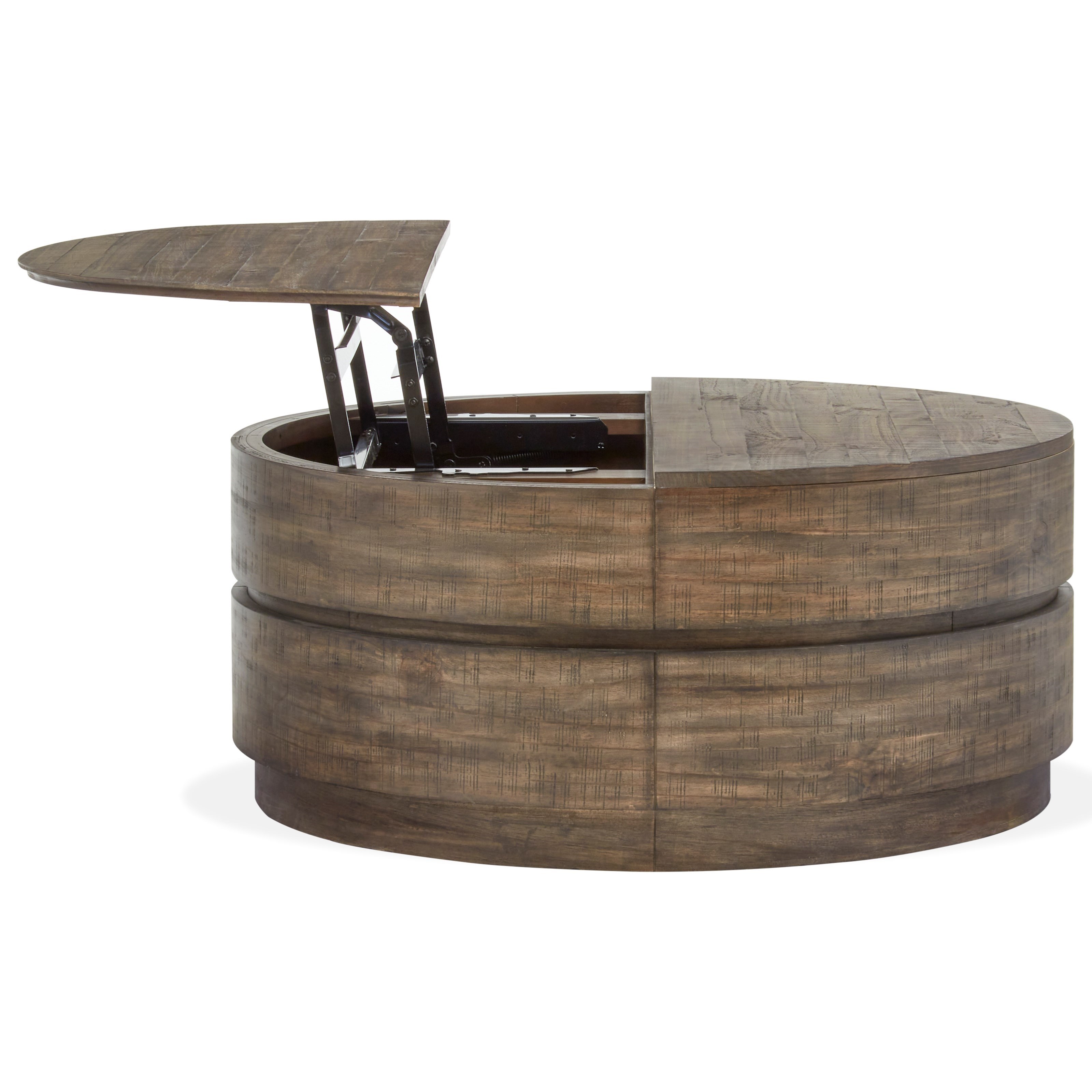 Round pop up on sale coffee table