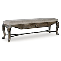 Traditional 63" Upholstered Dining Storage Bench