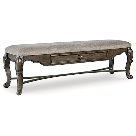 Traditional 63" Upholstered Dining Storage Bench