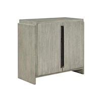 Mid-Century Modern 2-Door Cabinet with Inset Door Pulls