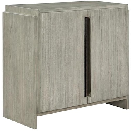 Mid-Century Modern 2-Door Cabinet with Inset Door Pulls