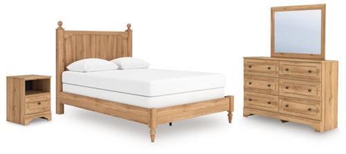Queen Panel Bed, Dresser, Mirror And Nightstand
