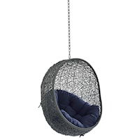 Sunbrella® Fabric Swing Outdoor Patio Lounge Chair Without Stand - Gray/Navy