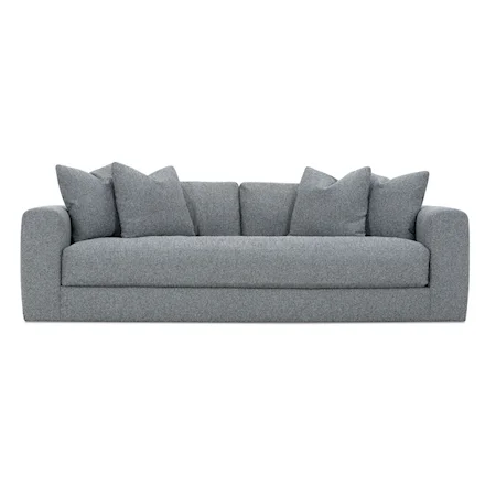 Contemporary 98" Sofa with Bench Cushion and Loose Pillow Back