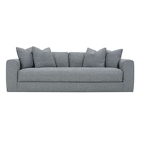 Contemporary 98" Sofa with Bench Cushion and Loose Pillow Back