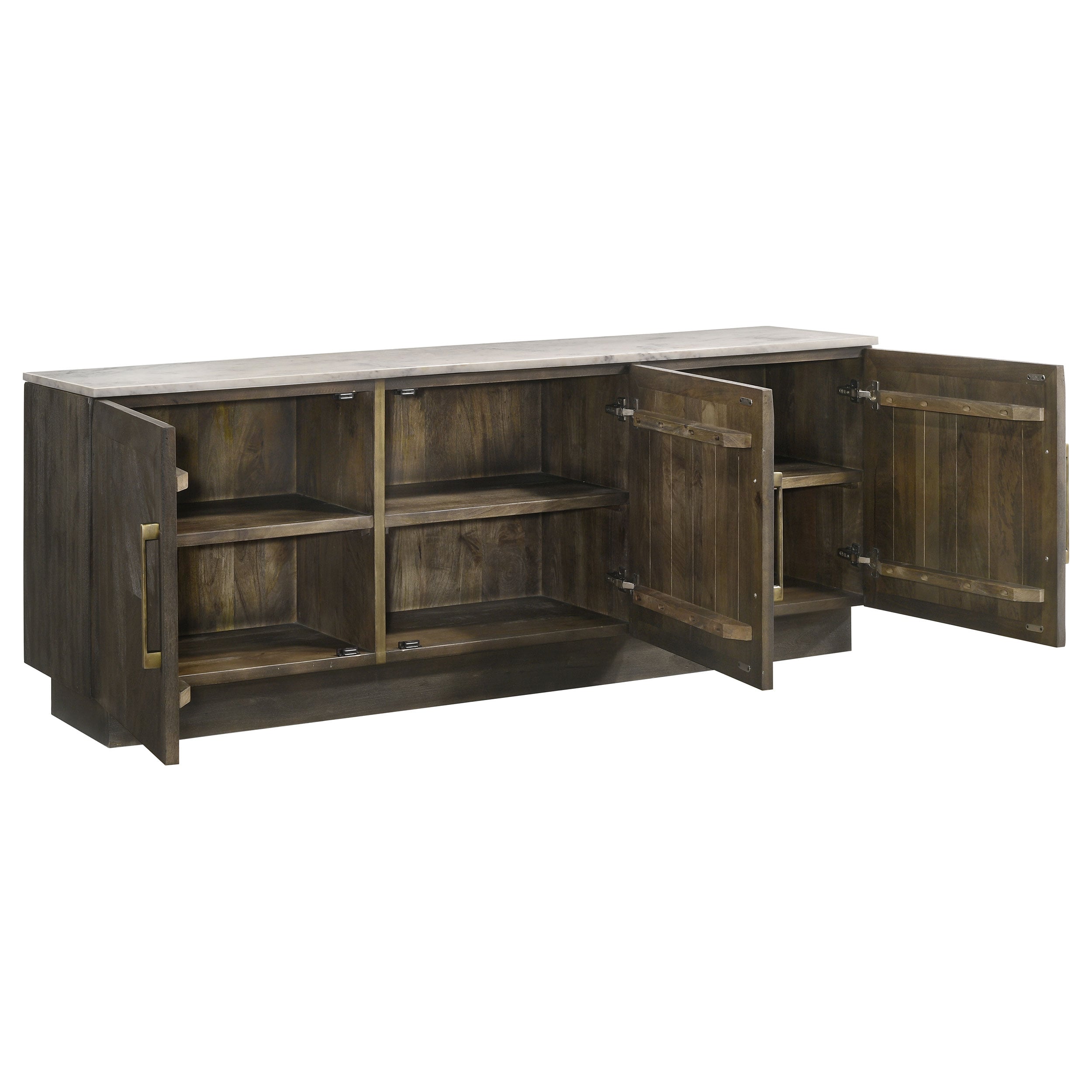 Dennis 3-door Marble Top Sideboard Buffet