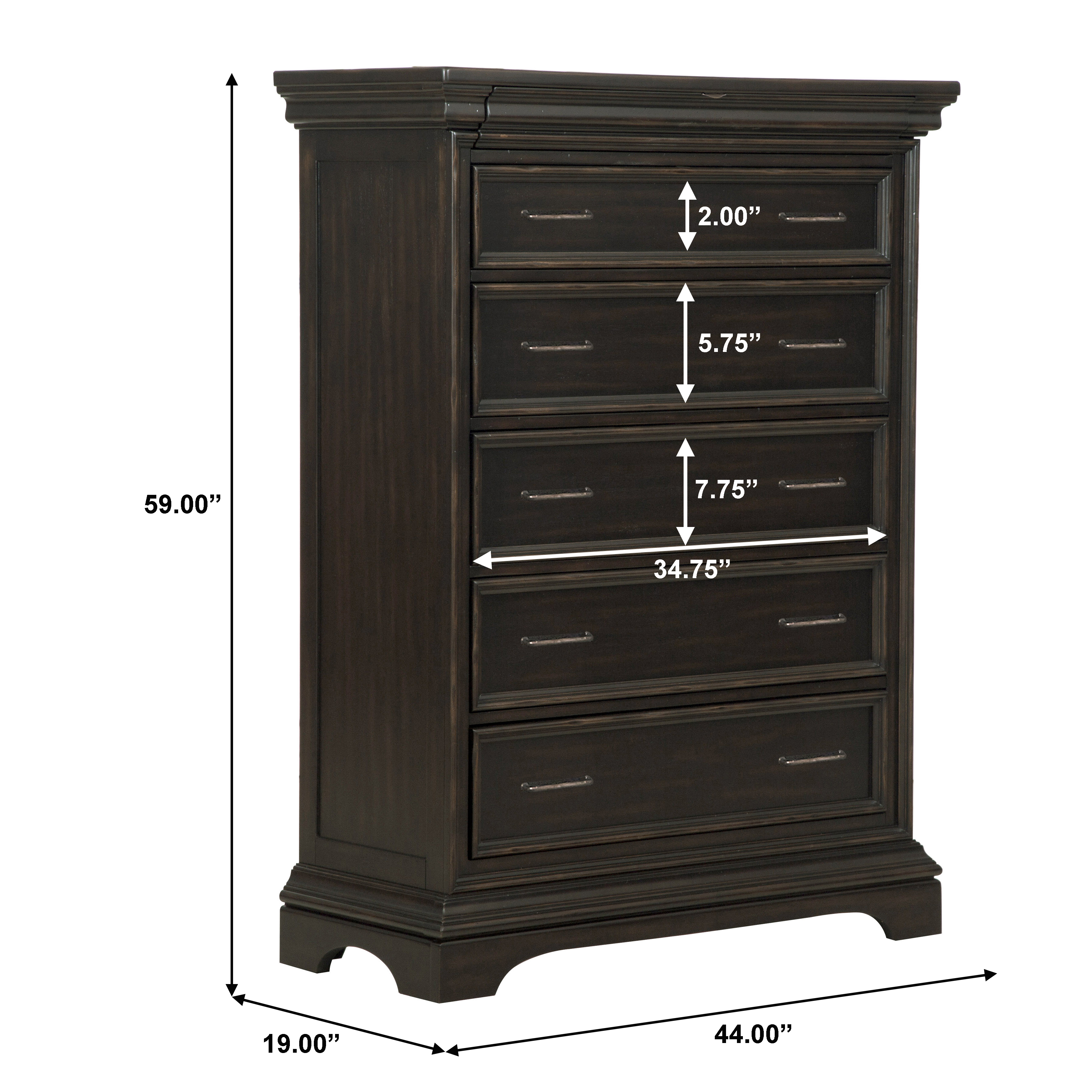 Drawer ウールショーツ 36 Pulaski Furniture Caldwell P012124 6 Drawer Chest with Felt