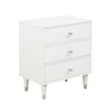 Accentrics Home Accents White, Three Drawer Modern Glam Nightstand