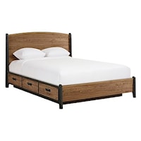 Industrial Queen Curved Panel Storage Bed