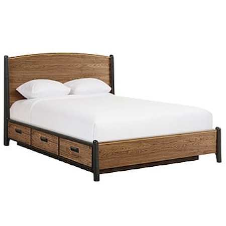 Industrial Queen Curved Panel Storage Bed