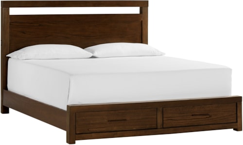 Contemporary Queen Panel Storage Bed with Dual USB Ports