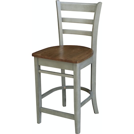 Emily Counter Chair in Hickory / Stone