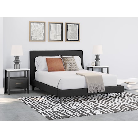 Queen Upholstered Bed With Roll Slats