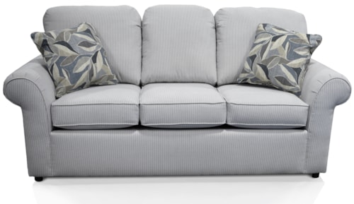 Casual Apartment Sofa with Flared Rolled Arms