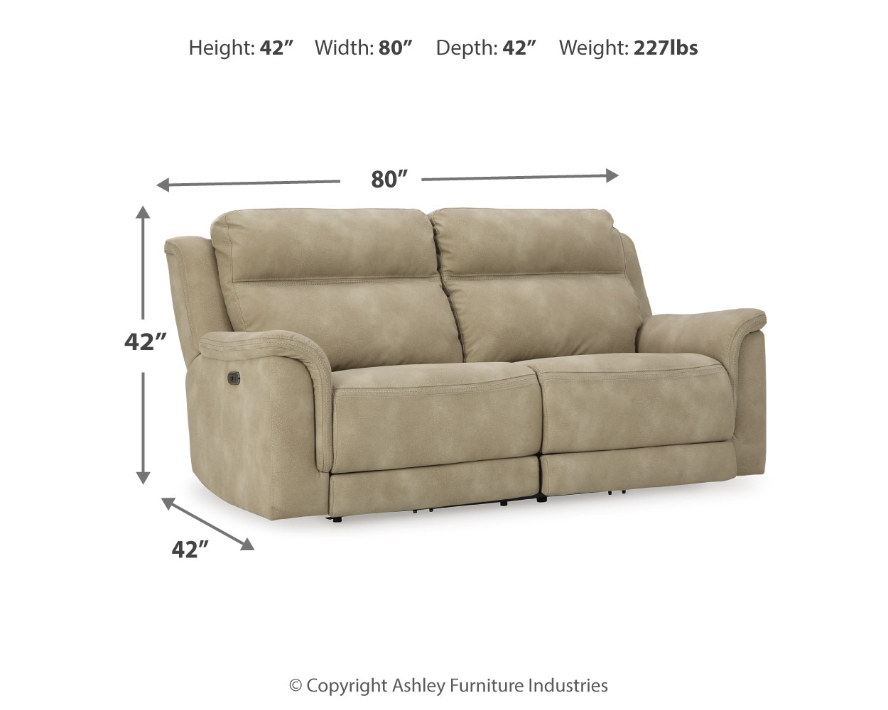 Signature Design by Ashley Next-Gen DuraPella 2 Seat Pwr Rec Sofa Adj Hdrest