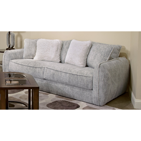 Casual Sofa with Four Throw Pillows