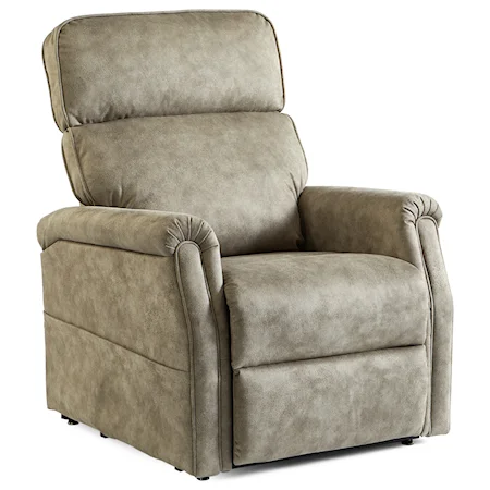 Transitional Power Lift Recliner with USB Port and Side Pocket