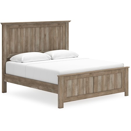 Rustic Farmhouse King Panel Bed