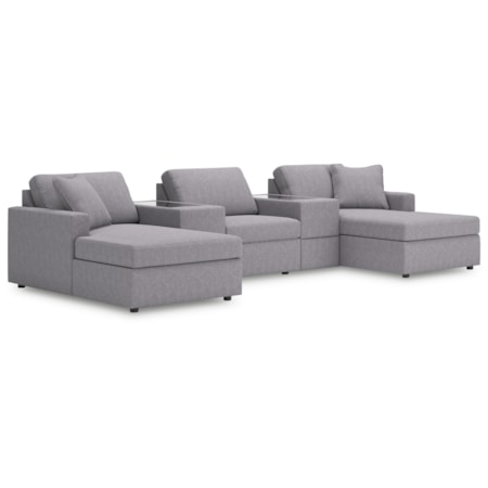 5-Piece Pit Sectional w/ Consoles