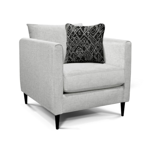 Contemporary Accent Chair with Exposed Wood Legs