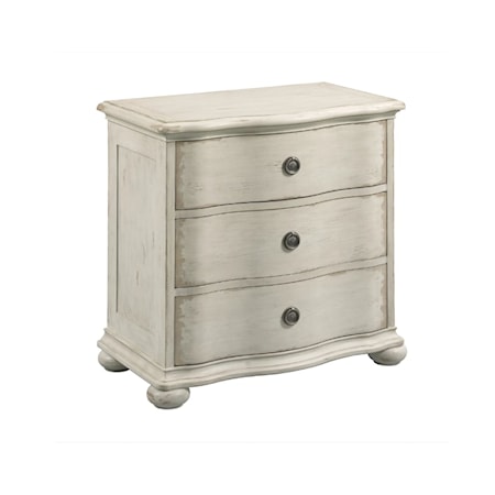 Helene Three Drawer Nightstand - Crème