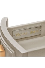 Michael Amini St. Charles Transitional 5-Drawer Vanity Desk with Velvet Lined Drawers