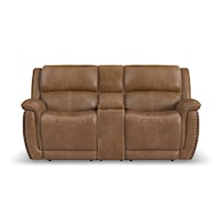 Power Reclining Loveseat with Console and Power Headrests