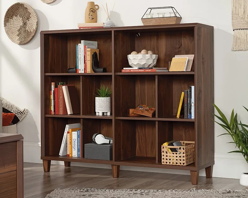 Sauder Willow Place 433810 Mid-Century Modern Cubby Storage Bookcase ...