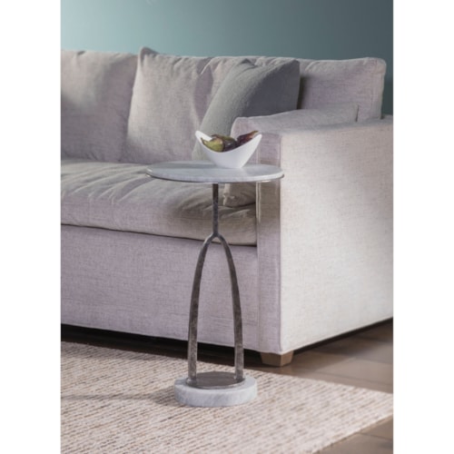 Contemporary Round Spot Table with Marble Top