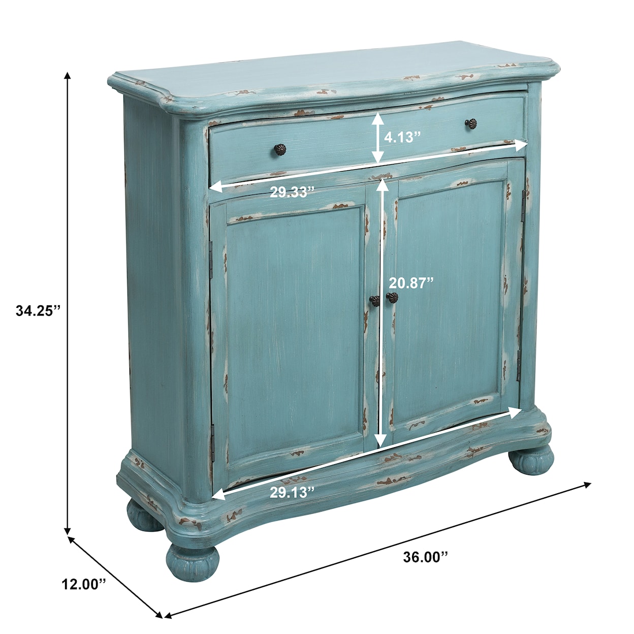 Accentrics Home Accents French Country Distressed Blue Door Chest