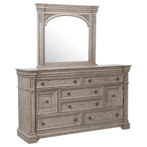 Dresser and Mirror Set