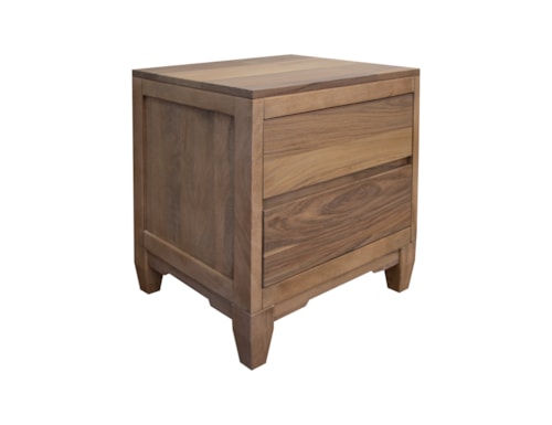 Contemporary 2-Drawer Nightstand with Microfiber Lining