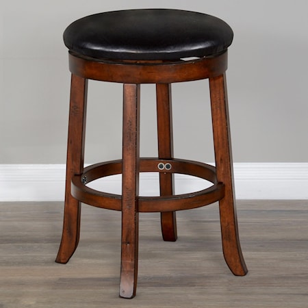 24"H Swivel Stool, Cushion Seat