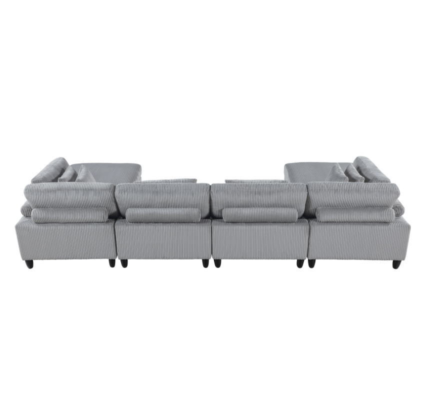 4-Piece Sectional Sofa with Two Ottomans