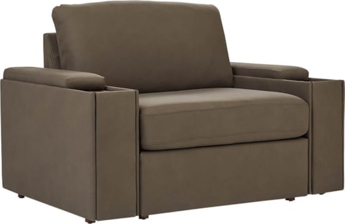 Contemporary Arm Chair with Storage Consoles