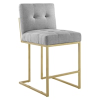 Gold Stainless Steel Upholstered Fabric Counter Stool