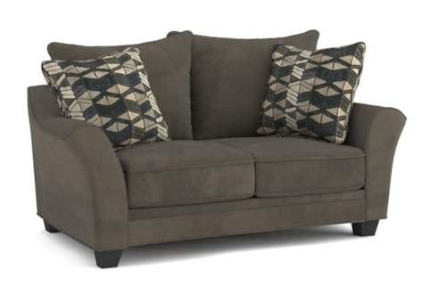 Transitional Loveseat with Accent Pillows