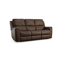 Casual Power Reclining Sofa with Power Headrest and Power Lumbar Support