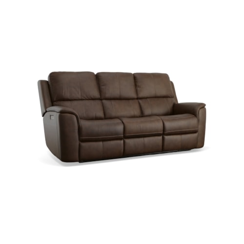 Casual Power Reclining Sofa with Power Headrest and Power Lumbar Support