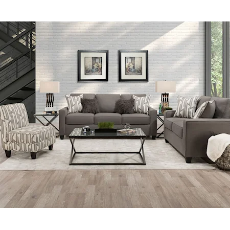 Casual Contemporary 3-Piece Living Room Set