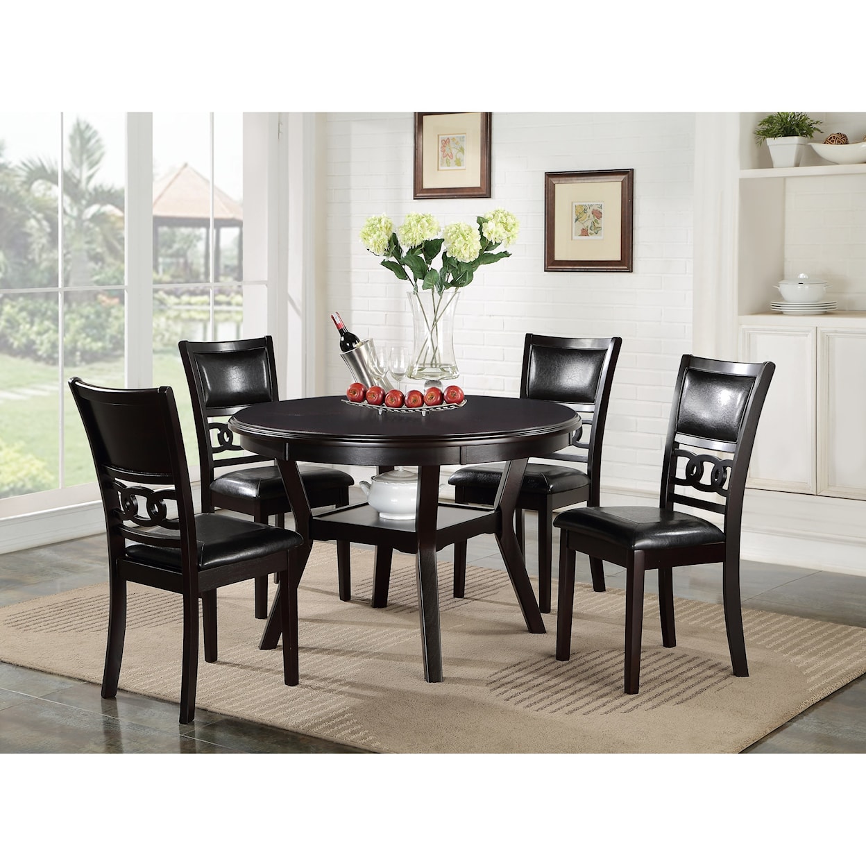 New Classic Gia Dining Table and Chair Set with 4 Chairs