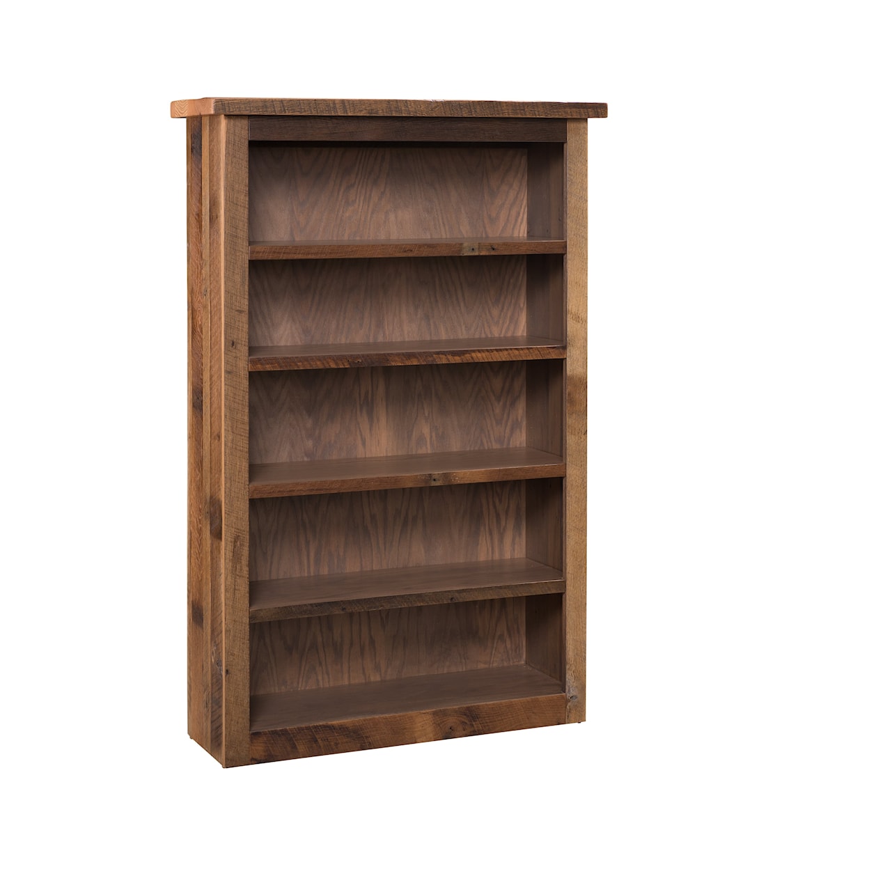 Urban Barnwood Furniture Book Shelves Amish Made Bookshelf 4 Adj. Shelves w/Stiles
