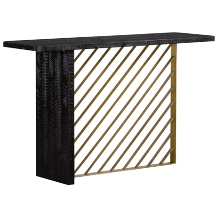 Console Table with Brass Accents