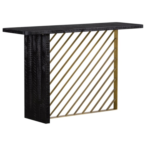 Contemporary Console Table with Brass Accents