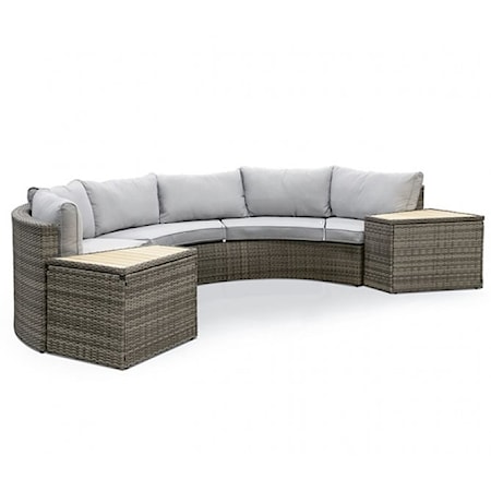 5-Piece Sectional Sofa with 2 End Tables