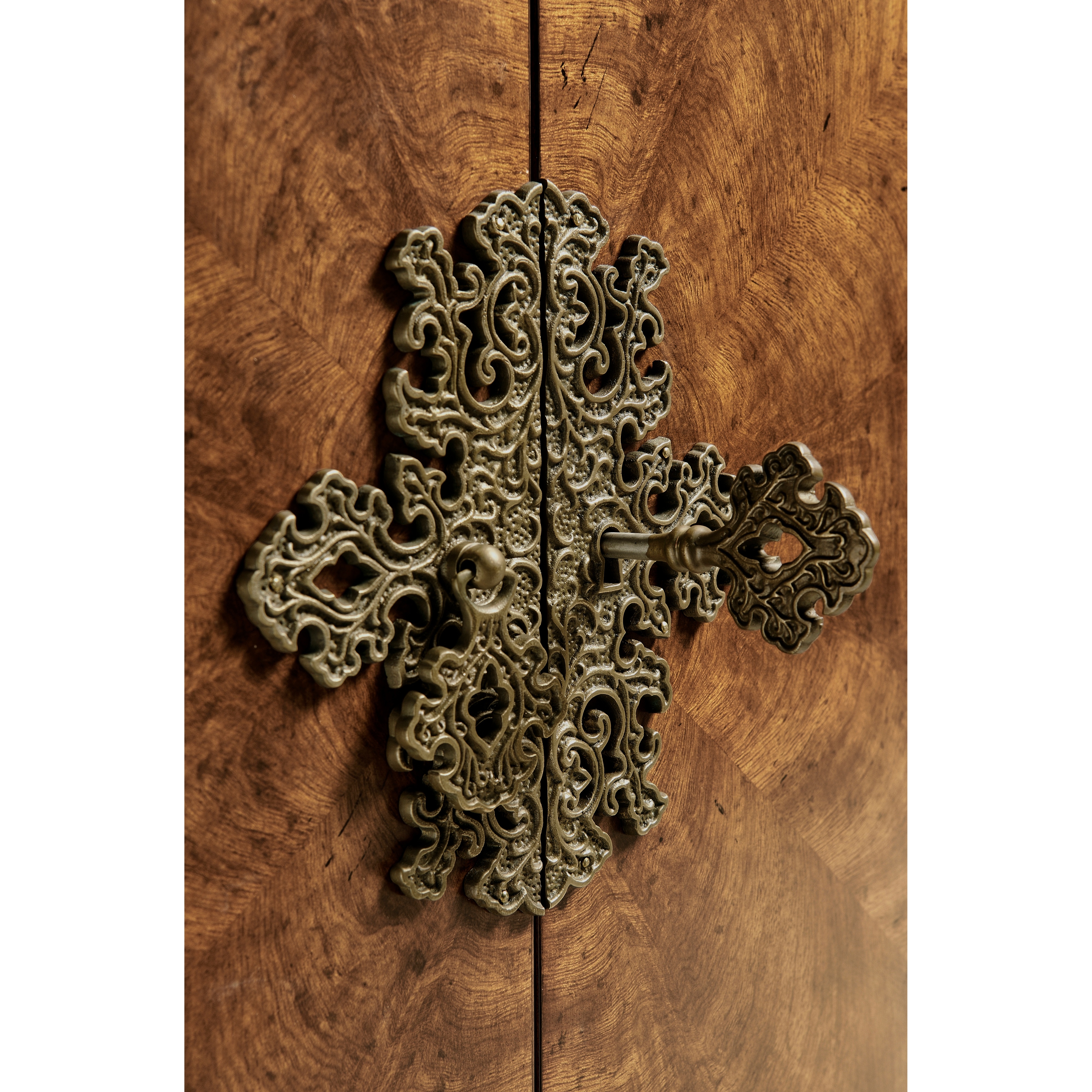 Jonathan Charles JC Traditional Crotch Walnut Demilune Sideboard